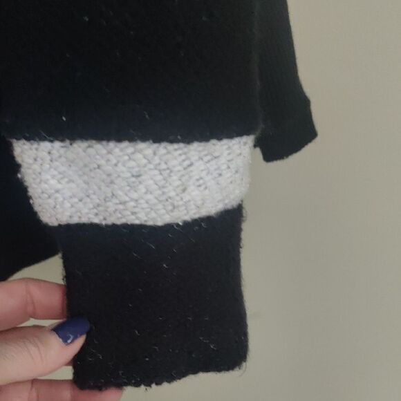 Free People Black V-Neck Sweater with Sequin Floral Embroidery - Picture 5 of 9